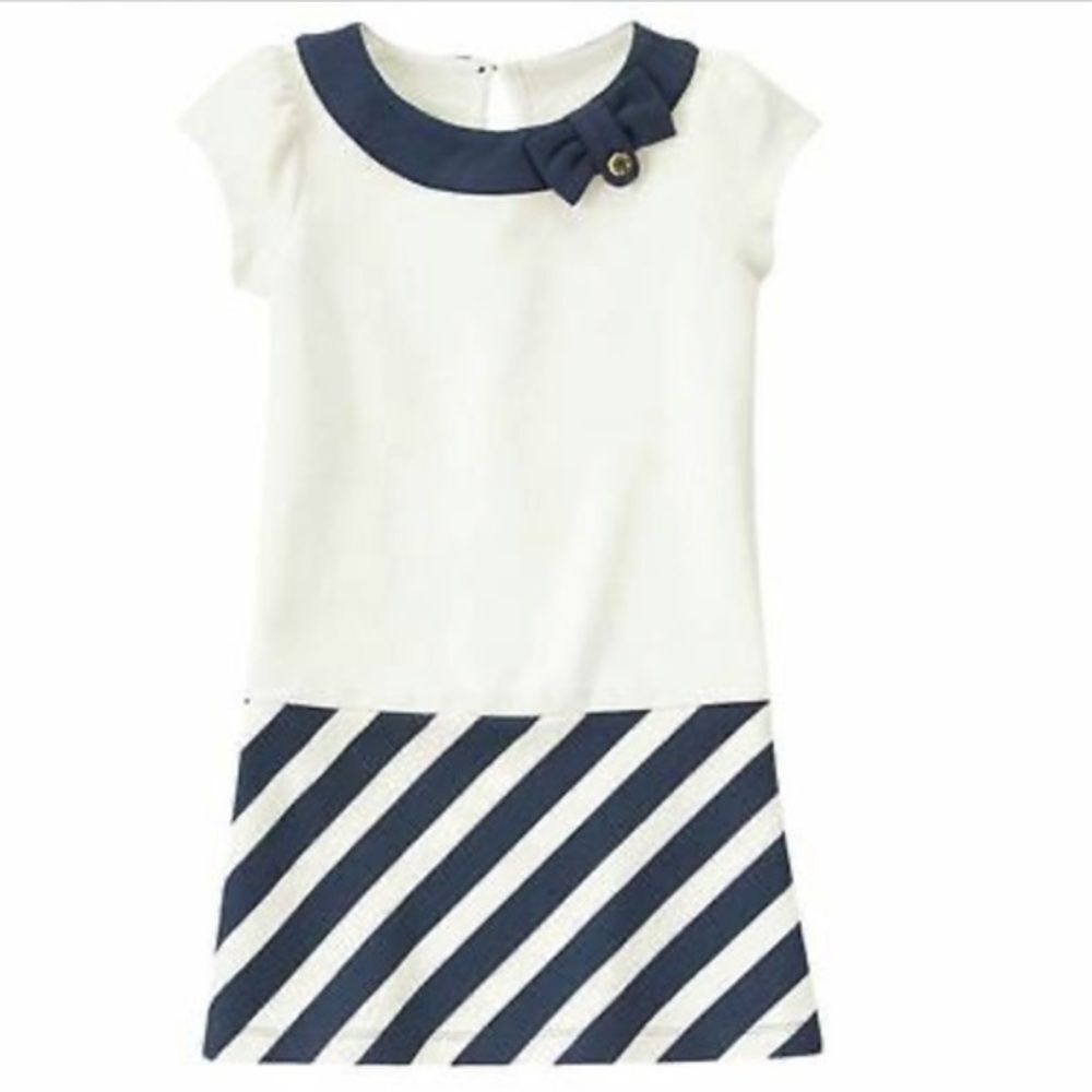 Gymboree Cape Cod Dress NEW Size 6 Cutie White Striped Color Block Nautical